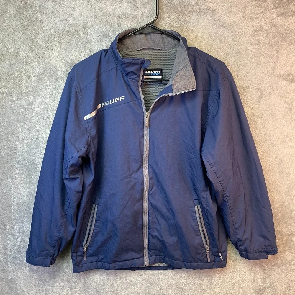Bauer Team Youth Jacket Size M Blue Full Zip Hockey Warm Up